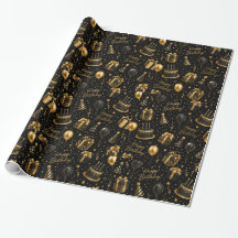 Luxe Zwart en Goud Gelukkig Verjaardag