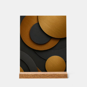 Luxe zwart en goud geometrisch abstract ontwerp acryl bord
