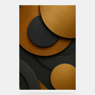 Luxe zwart en goud geometrisch abstract ontwerp acryl bord