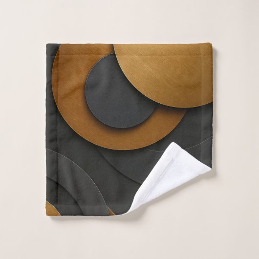 Luxe zwart en goud geometrisch abstract ontwerp bad handdoek (Wasdoekje)