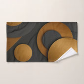 Luxe zwart en goud geometrisch abstract ontwerp bad handdoek (Handdoek)