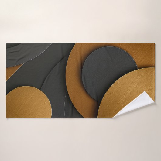 Luxe zwart en goud geometrisch abstract ontwerp badhanddoek (Badhanddoek)