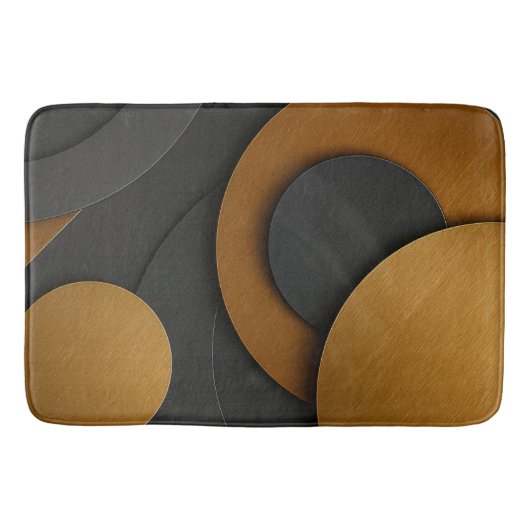 Luxe zwart en goud geometrisch abstract ontwerp badmat (Voorkant)