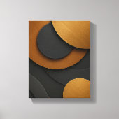 Luxe zwart en goud geometrisch abstract ontwerp canvas afdruk (Voorkant)