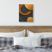 Luxe zwart en goud geometrisch abstract ontwerp canvas afdruk (Insitu (Slaapkamer))