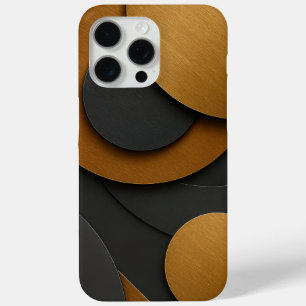 Luxe zwart en goud geometrisch abstract ontwerp iPhone 15 pro max hoesje