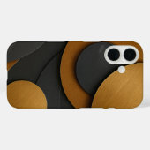 Luxe zwart en goud geometrisch abstract ontwerp Case-Mate iPhone case (Achterkant (horizontaal))