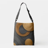 Luxe zwart en goud geometrisch abstract ontwerp crossbody tas (Achterkant)