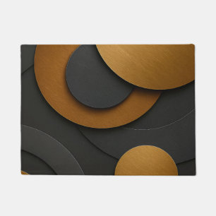 Luxe zwart en goud geometrisch abstract ontwerp deurmat