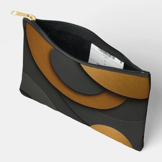 Luxe zwart en goud geometrisch abstract ontwerp etui (Open)