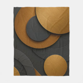 Luxe zwart en goud geometrisch abstract ontwerp fleece deken