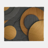Luxe zwart en goud geometrisch abstract ontwerp fleece deken (Voorkant (Horizontaal))