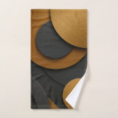 Luxe zwart en goud geometrisch abstract ontwerp handdoek (Handdoek)