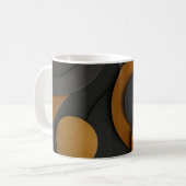 Luxe zwart en goud geometrisch abstract ontwerp koffiemok (Voorkant links)