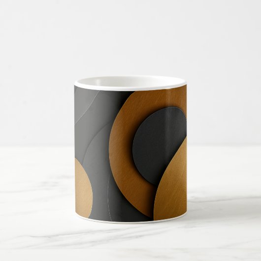 Luxe zwart en goud geometrisch abstract ontwerp koffiemok (Center)