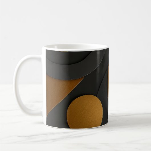 Luxe zwart en goud geometrisch abstract ontwerp koffiemok (Links)