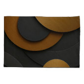 Luxe zwart en goud geometrisch abstract ontwerp kussensloop (Achterkant)