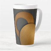 Luxe zwart en goud geometrisch abstract ontwerp latte mok (Rechterhoek)