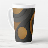 Luxe zwart en goud geometrisch abstract ontwerp latte mok (Linkerhoek)