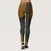 Luxe zwart en goud geometrisch abstract ontwerp leggings (Achterkant)