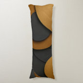 Luxe zwart en goud geometrisch abstract ontwerp lichaamskussen (Voorkant Verticaal)