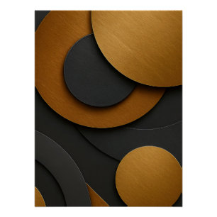 Luxe zwart en goud geometrisch abstract ontwerp perfect poster