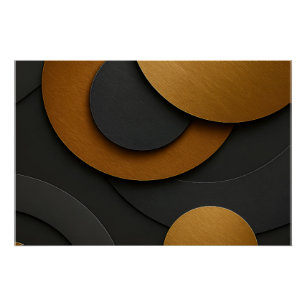 Luxe zwart en goud geometrisch abstract ontwerp perfect poster