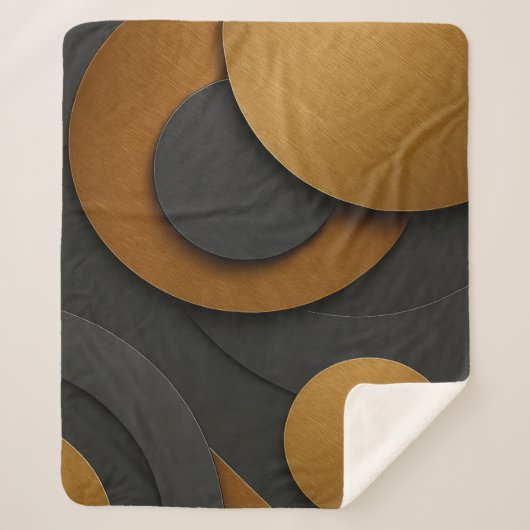 Luxe zwart en goud geometrisch abstract ontwerp sherpa deken (Voorkant)