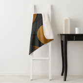 Luxe zwart en goud geometrisch abstract ontwerp sherpa deken (In situ)