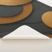 Luxe zwart en goud geometrisch abstract ontwerp sherpa deken (3/4)