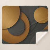 Luxe zwart en goud geometrisch abstract ontwerp sherpa deken (Voorkant (horizontaal))