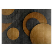 Luxe zwart en goud geometrisch abstract ontwerp snijplank (Voorkant)