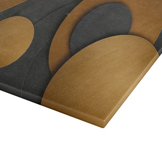 Luxe zwart en goud geometrisch abstract ontwerp snijplank (Hoek)