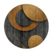 Luxe zwart en goud geometrisch abstract ontwerp snijplank (Voorkant)