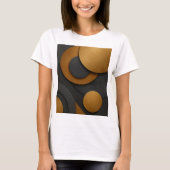 Luxe zwart en goud geometrisch abstract ontwerp t-shirt (Voorkant)