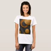 Luxe zwart en goud geometrisch abstract ontwerp t-shirt (Voorkant volledig)