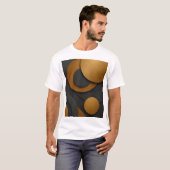 Luxe zwart en goud geometrisch abstract ontwerp t-shirt (Voorkant volledig)