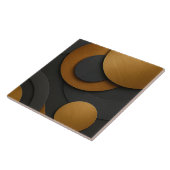 Luxe zwart en goud geometrisch abstract ontwerp tegeltje (Zijkant)