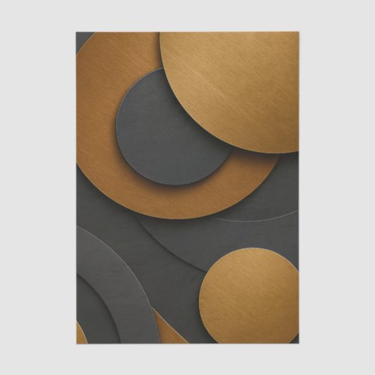 Luxe zwart en goud geometrisch abstract ontwerp tissuepapier (Voorkant)