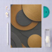 Luxe zwart en goud geometrisch abstract ontwerp tissuepapier (Craft)
