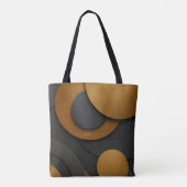 Luxe zwart en goud geometrisch abstract ontwerp tote bag (Achterkant)