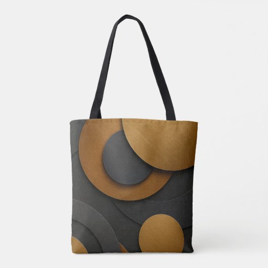 Luxe zwart en goud geometrisch abstract ontwerp tote bag (Achterkant)