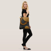Luxe zwart en goud geometrisch abstract ontwerp tote bag (Op model)