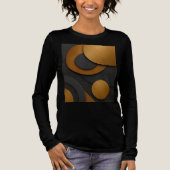 Luxe zwart en goud geometrisch abstract ontwerp Tri-Blend shirt (Voorkant)