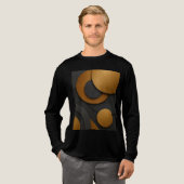 Luxe zwart en goud geometrisch abstract ontwerp Tri-Blend shirt (Voorkant)