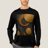 Luxe zwart en goud geometrisch abstract ontwerp Tri-Blend shirt (Voorkant volledig)