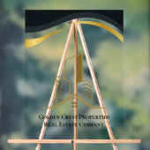 Luxe zwart en goud gepersonaliseerd onroerend goed acryl bord (Neutraal)