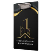 Luxe zwart en goud gepersonaliseerd onroerend goed klembord (Links)