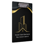 Luxe zwart en goud gepersonaliseerd onroerend goed klembord (Rechts)