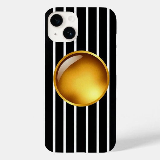 Luxe zwart en goud gestreepte iPhone 16 Hoesje | g (Achterkant)